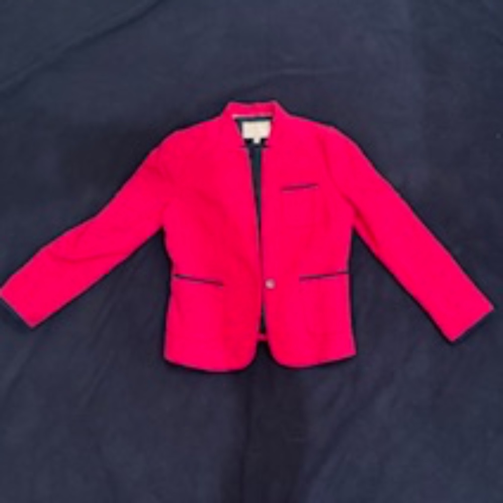 NWOT! Gorgeous Raspberry and Navy Tweed Blazer- Banana Republic, 8